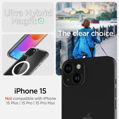 Spigen Ultra Hybrid MagSafe – dėklas, skirtas „iPhone 15“ („White“)