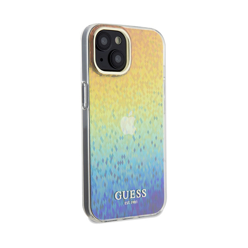 Guess IML Faceted Mirror Disco Iridescent – dėklas iPhone 14 (Iridescentinis)