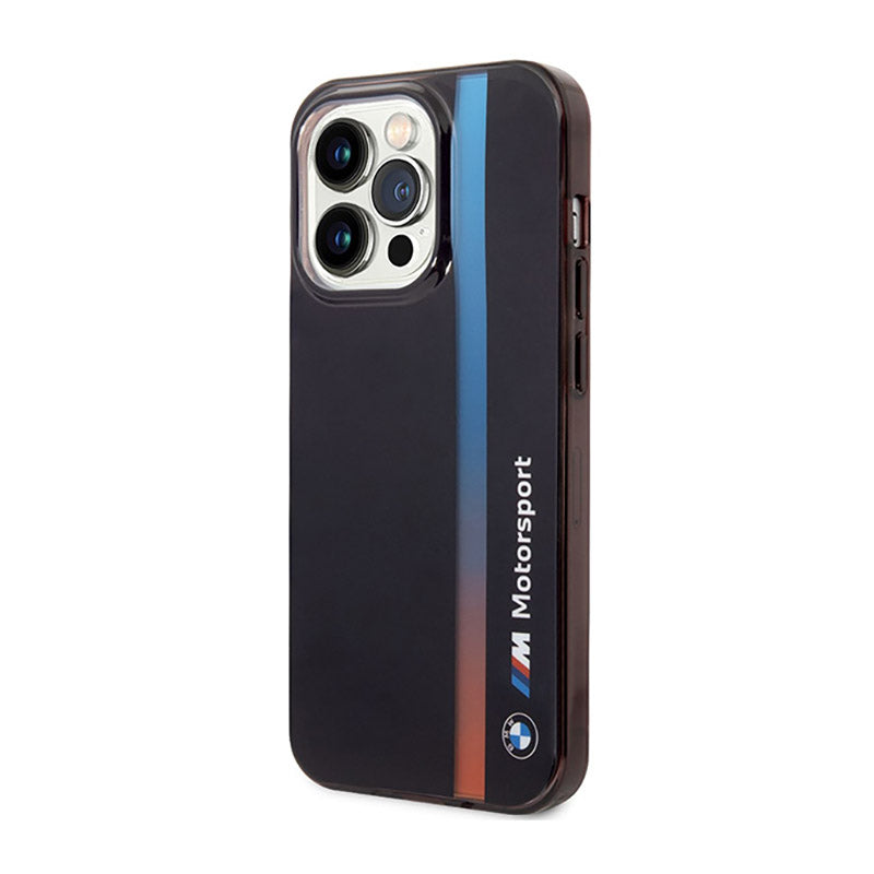 BMW Tricolor Stripe – dėklas skirtas iPhone 14 Pro (juodas)