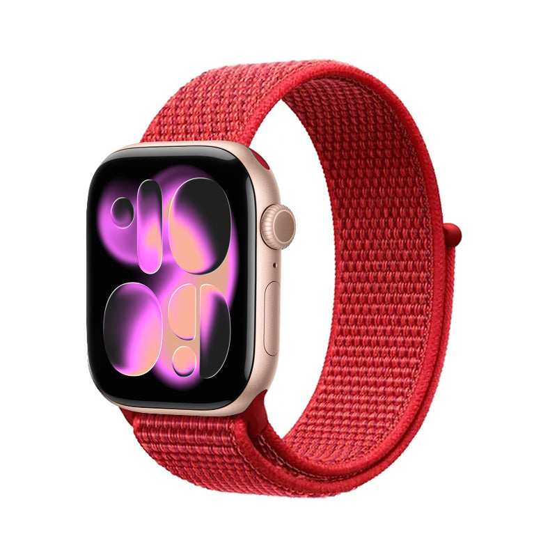 Crong Nailono sportinė apyrankė, skirta Apple Watch 38/40/41/42 mm (Red Fusion)