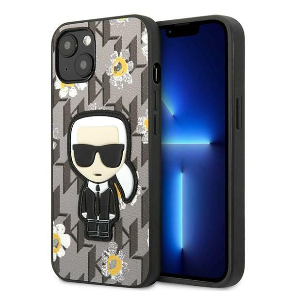 Karl Lagerfeld Iconic Karl Flower - dėklas iPhone 13 Mini (pilkas)