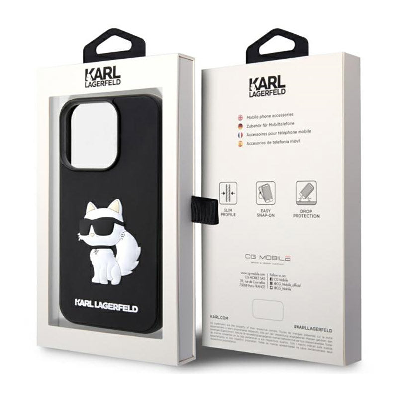 Karl Lagerfeld 3D guminis NFT Choupette – dėklas, skirtas „iPhone 14 Pro Max“ (juodas)