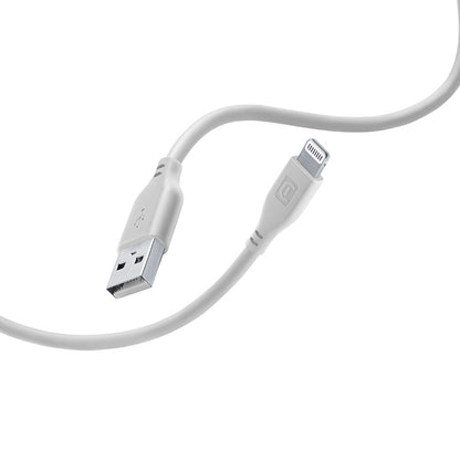 Cellularline Minkštas kabelis – USB-A į Lightning kabelis, MFi sertifikuotas, 1,2 m (pilkas)