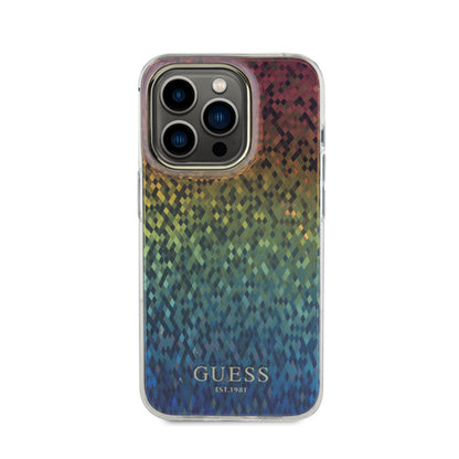 Guess IML Faceted Mirror Disco Iridescent – dėklas iPhone 15 Pro (vaivorykštės spalvos)