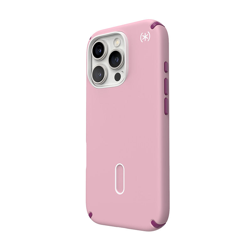 Speck Presidio2 Pro ClickLock & MagSafe – dėklas, skirtas „iPhone 16 Pro“ („Wednesday Pink“ / „Boysenberry Purple“ / baltas)