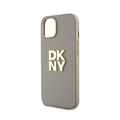 DKNY riešo dirželio logotipas - dėklas iPhone 15 Plus (smėlio spalvos)