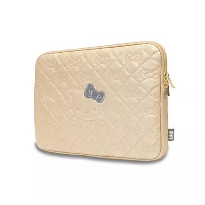 Hello Kitty Zip PU Quilted Bows Sleeve - nešiojamojo kompiuterio dėklas 13" / 14" (aukso spalvos)