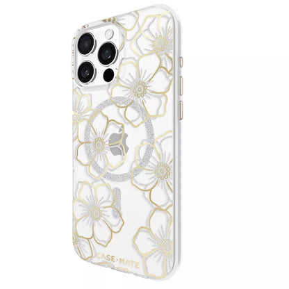 Case-Mate Floral Gems MagSafe – dėklas iPhone 16 Pro Max (auksinis)