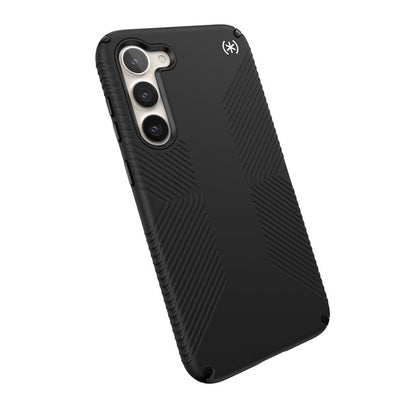 Speck Presidio2 Grip – Neslystantis dėklas Samsung Galaxy S23+ (juodas/juodas/baltas)