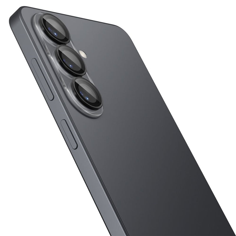 Spigen Optik Pro HD GLAS.TR EZ Fit kameros apsauga 2 vnt. – Stiklinė objektyvo apsauga, skirta Samsung Galaxy S26+ (2 vnt.) (juoda)