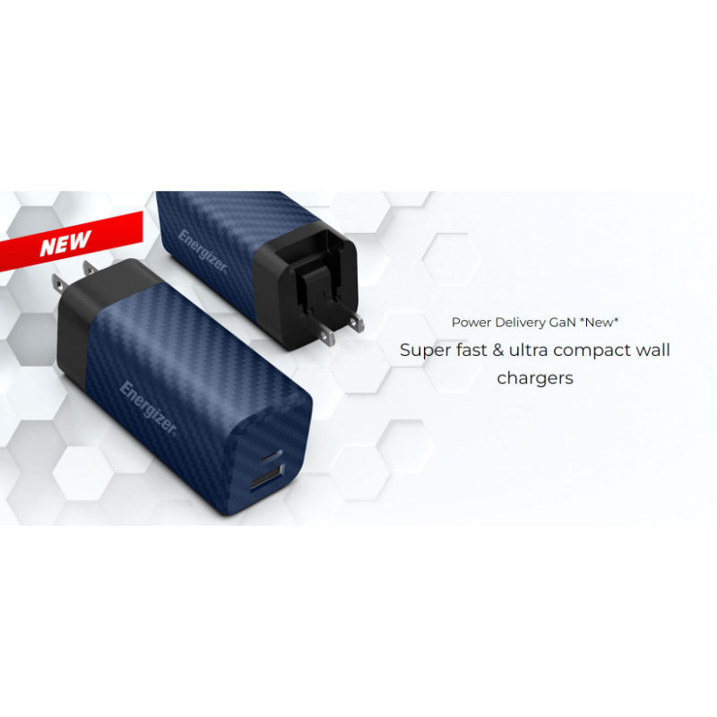 Energizer Ultimate - Multiplug EU / UK / US GaN USB-C ir USB-A 65W PD tinklo įkroviklis (sidabrinis)