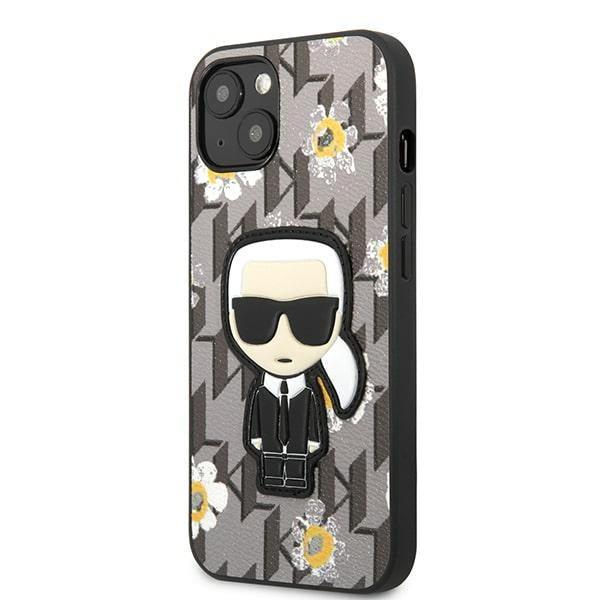 Karl Lagerfeld Iconic Karl Flower - dėklas iPhone 13 Mini (pilkas)