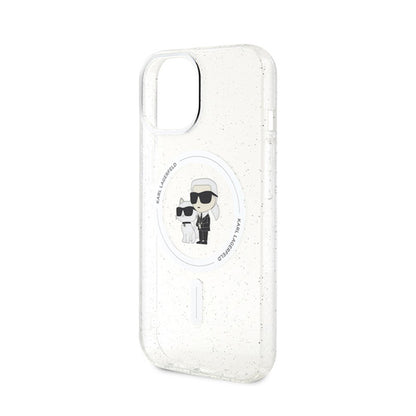 Karl Lagerfeld Karl & Choupette Glitter Magsafe – Dėklas, skirtas iPhone 15 Plus (Skaidrus)