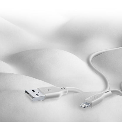 Cellularline Minkštas kabelis – USB-A į Lightning kabelis, MFi sertifikuotas, 1,2 m (pilkas)