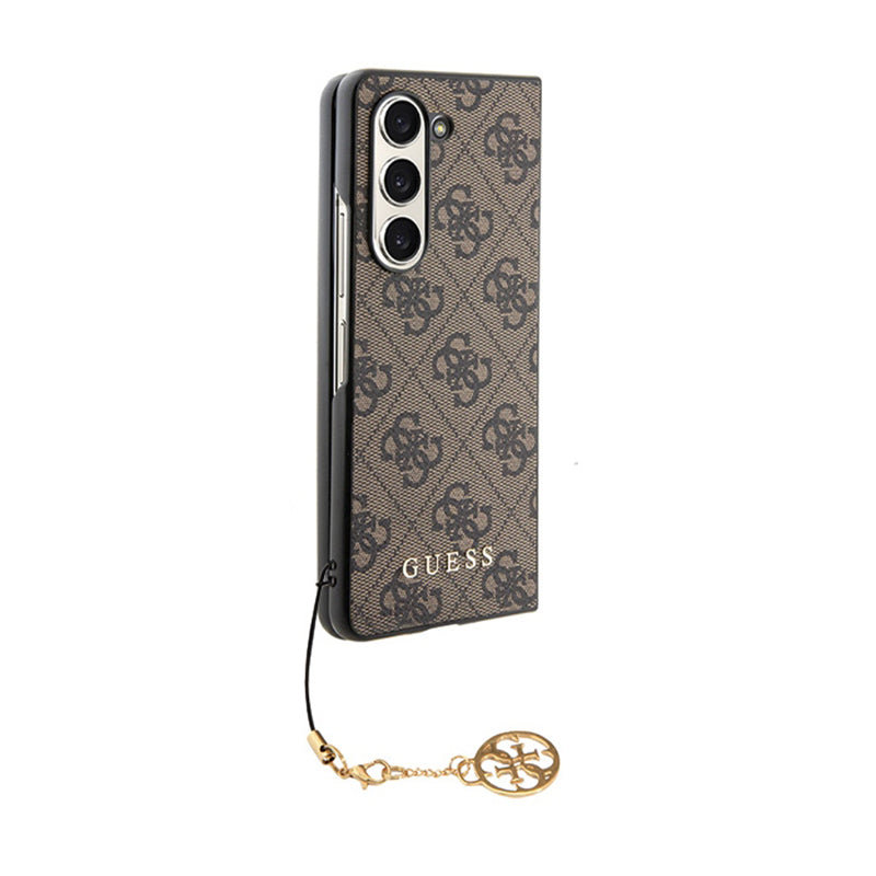 Guess 4G Charms kolekcija – „Samsung Galaxy Z Fold 5“ dėklas (rudas)