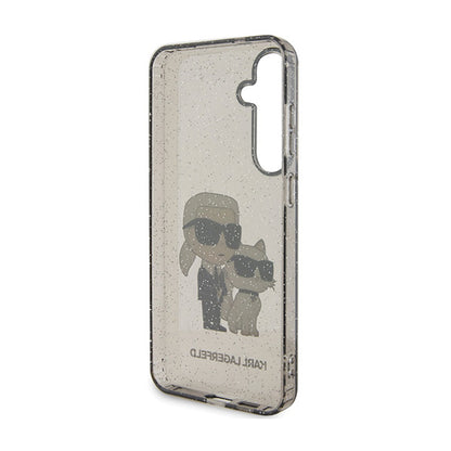 Karl Lagerfeld IML Glitter Karl & Choupette – dėklas, skirtas Samsung Galaxy S24+ (juodas)