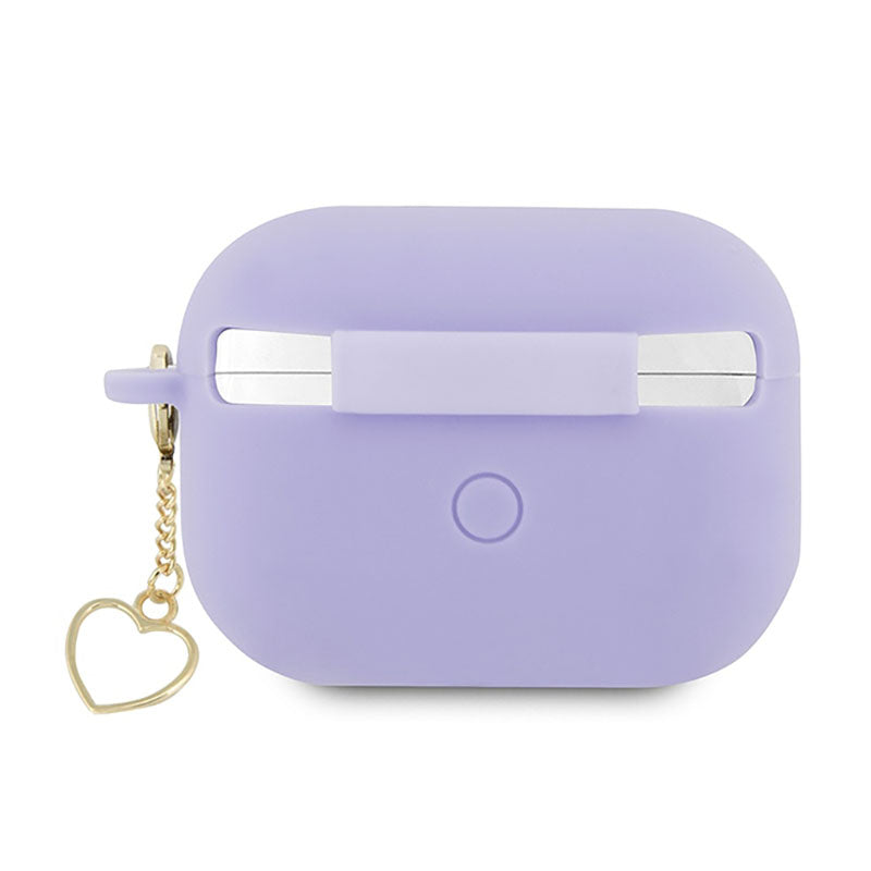 Guess Silicone Heart Charm – dėklas Apple AirPods Pro 2 (violetinė)