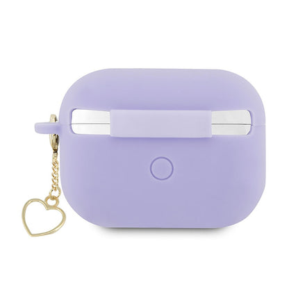 Guess Silicone Heart Charm – dėklas Apple AirPods Pro 2 (violetinė)