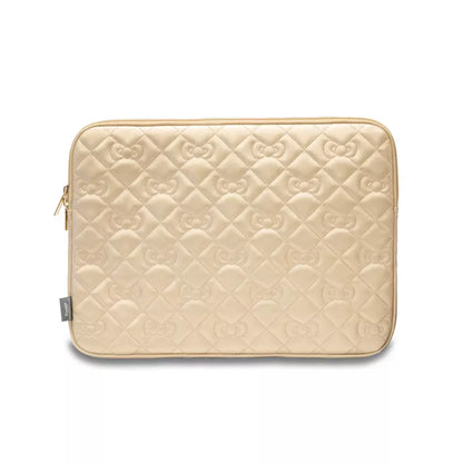 Hello Kitty Zip PU Quilted Bows Sleeve - nešiojamojo kompiuterio dėklas 13" / 14" (aukso spalvos)