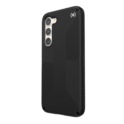 Speck Presidio2 Grip – Neslystantis dėklas Samsung Galaxy S23+ (juodas/juodas/baltas)