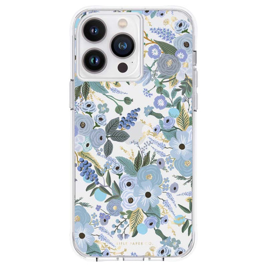 „Rifle Paper Clear“ – dėklas skirtas „iPhone 14 Pro Max“ (Garden Party Blue)