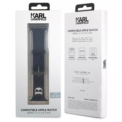 Karl Lagerfeld Silicone Choupette Head – dirželis Apple Watch 42/44/45 mm (juodas)