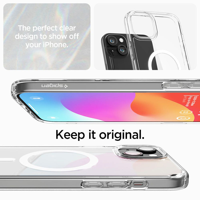 Spigen Ultra Hybrid MagSafe – dėklas, skirtas „iPhone 15“ („White“)