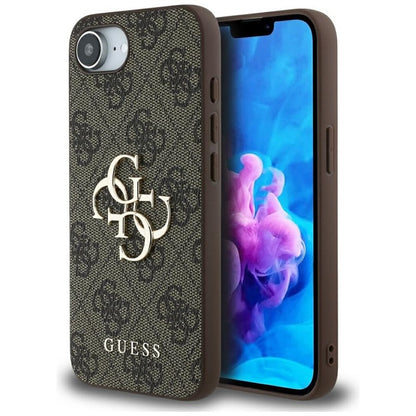 Guess 4G Big Logo – dėklas iPhone 16e (rudas)