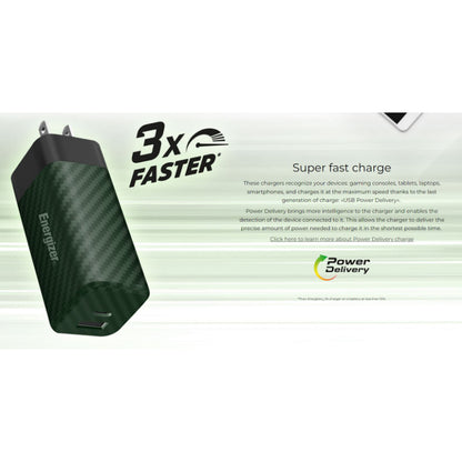 Energizer Ultimate - Multiplug EU / UK / US GaN USB-C ir USB-A 65W PD tinklo įkroviklis (sidabrinis)