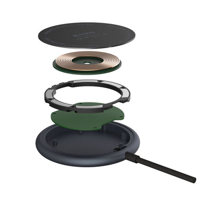 Crong MagSpot – aliumininis belaidis įkroviklis „MagSafe“ (grafitas)