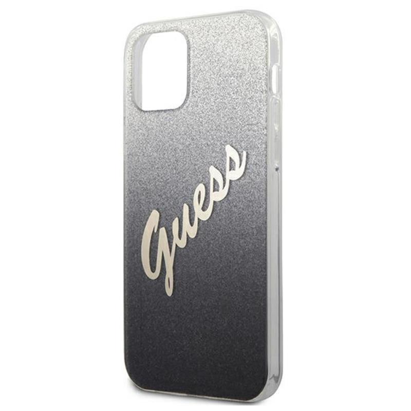 Guess Glitter Gradient Script - "iPhone 12 mini" dėklas (juodas)