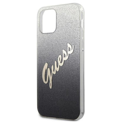 Guess Glitter Gradient Script - "iPhone 12 mini" dėklas (juodas)
