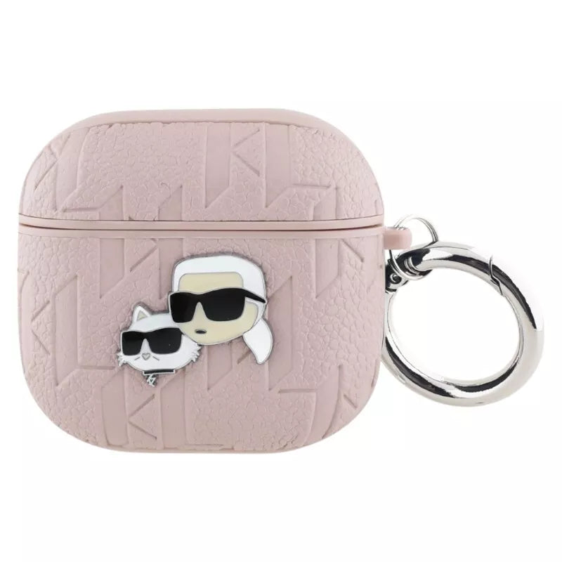 Karl Lagerfeld Monograma Karl & Choupette galva - AirPods 4 dėklas (rožinė)