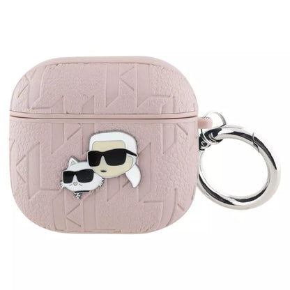 Karl Lagerfeld Monograma Karl & Choupette galva - AirPods 4 dėklas (rožinė)