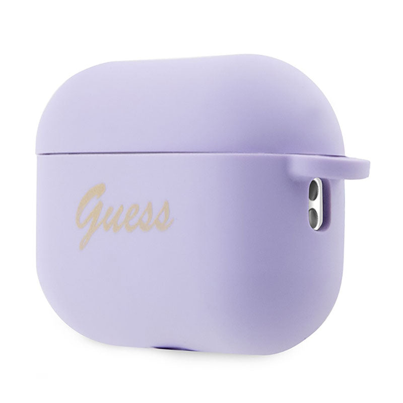 Guess Silicone Heart Charm – dėklas Apple AirPods Pro 2 (violetinė)
