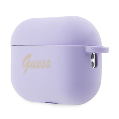 Guess Silicone Heart Charm – dėklas Apple AirPods Pro 2 (violetinė)