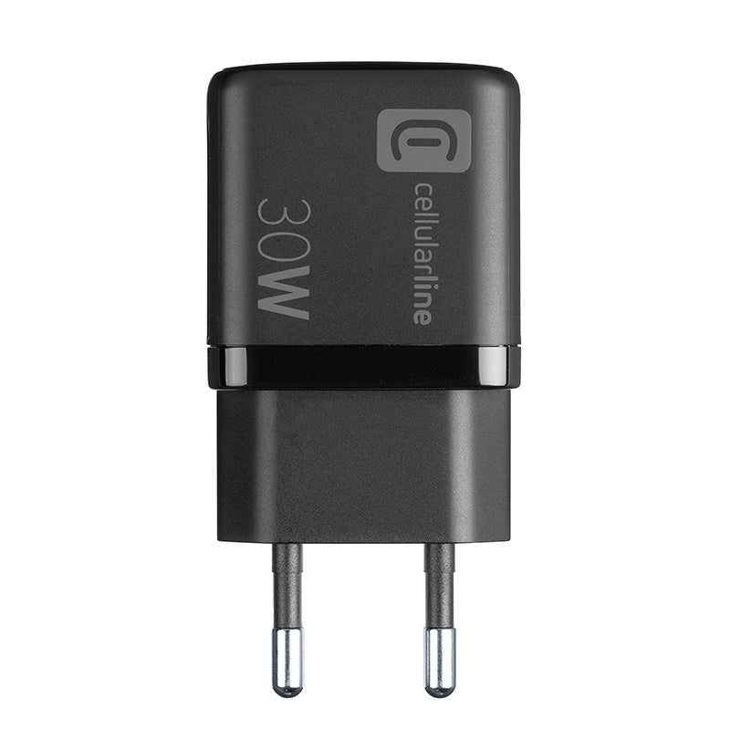 Cellularline Multipower Micro GaN - USB-C ir USB-A Power Delivery 30W tinklo įkroviklis (juodas)