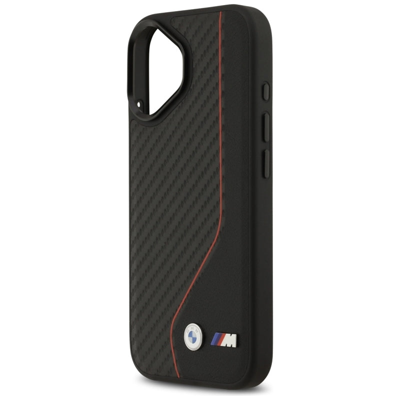 BMW M Carbon Line & Logo MagSafe dėklas iPhone 17 (raudonas)