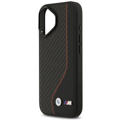 BMW M Carbon Line & Logo MagSafe dėklas iPhone 17 (raudonas)