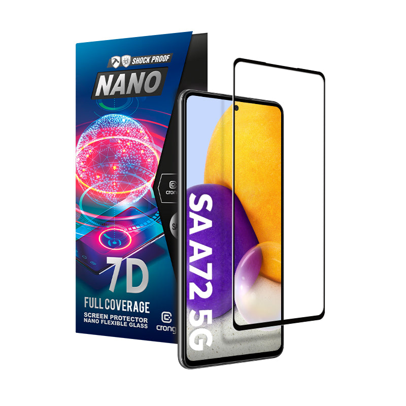Crong 7D Nano lankstus stiklas – Neardomamas 9H hibridinis stiklas visam Samsung Galaxy A72 ekranui