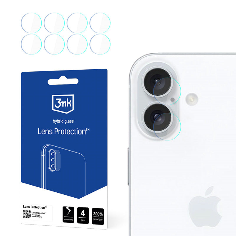 3mk Lens Protection – fotoaparato objektyvo stiklas, skirtas „iPhone 16 Plus“ (4 rinkiniai)