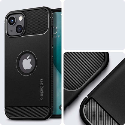 Spigen Rugged Armor – iPhone 13 dėklas (juodas)