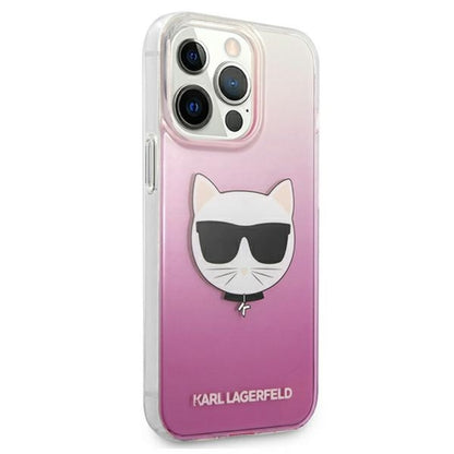 Karl Lagerfeld Choupette Head - Dėklas iPhone 13 Pro Max (rožinis)