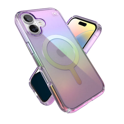 Speck Presidio2 Lux MagSafe – Dėklas, skirtas „iPhone 16“ (nuostabi violetinė / permatoma)