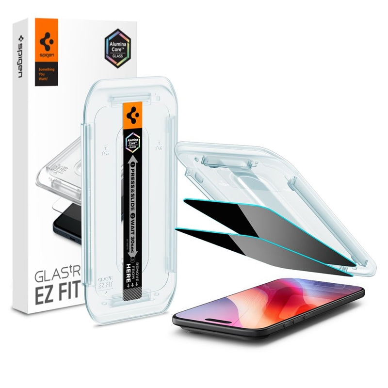 Spigen GLAS.TR EZ FIT Privatumo 2 vnt. - Grūdintas stiklas su privatumo filtru, skirtas iPhone Air