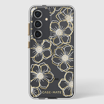 Case-Mate Floral Gems – Dėklas skirtas Samsung Galaxy S24 (Auksinis)