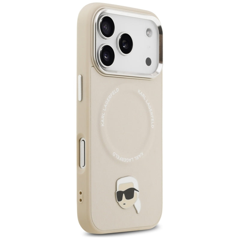 Karl Lagerfeld Karl Pin MagSafe - Dėklas iPhone 17 Pro (beige)