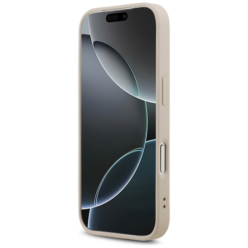 Guess Odos 4G Trikampis su kristalais MagSafe - Dėklas iPhone 17 Pro (rožinis)