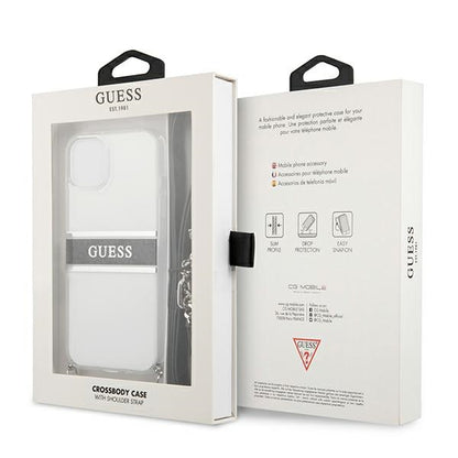 Guess 4G Gold Stripe krepšys per petį – dėklas, skirtas iPhone 13 mini