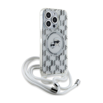 Karl Lagerfeld IML Crossbody Monogram Karl & Choupette Head MagSafe - iPhone 15 Pro dėklas (skaidrus)